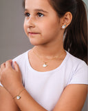 Pulseira Infantil Elos Elefante 1.0 cm Banhado a Ouro 18K