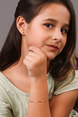 Pulseira Infantil Elos 2 mm Banhado a Ouro 18K