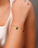 Pulseira Infantil Elos Corações Lisos Banhado a Ouro 18K