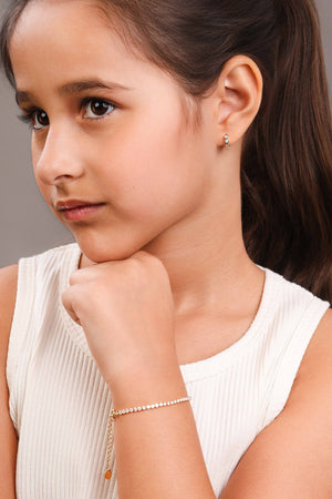 Pulseira Infantil Riviera Cristal 2 mm Banhado a Ouro 18K