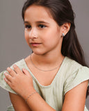 Pulseira Infantil Elos Bolinhas 2.5 mm Ródio Branco
