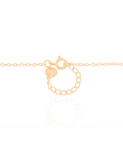 Colar Infantil Elos Cristais Verde Claro 4 mm Banhado a Ouro 18K - 35 cm