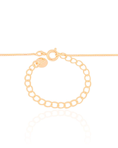 Colar Infantil Trevo Rosa Banhado a Ouro 18K - 35 cm