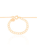 Gargantilha Infantil Trevo Rosa 7 mm Banhado a Ouro 18K - 35 cm