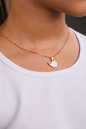 Gargantilha Infantil Elefante 1.0 cm Banhado a Ouro 18K - 35 cm