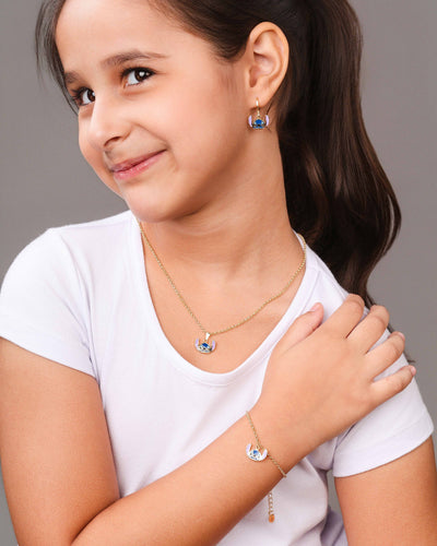 Colar Infantil Elos Stitch 1 cm Banhado a Ouro 18K - 45 cm