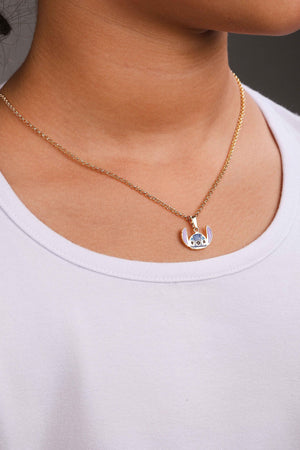 Gargantilha Infantil Elos Stitch 1.0 cm Banhado a Ouro 18K - 45 cm