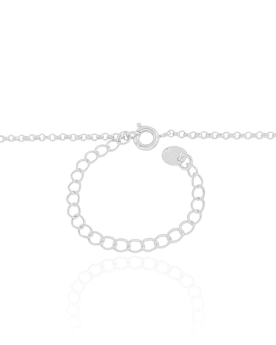 Colar Infantil Elos Stitch 1 cm Ródio Branco - 45 cm