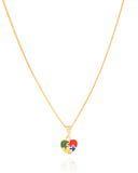 Gargantilha Coração Autismo 9 mm Banhado a Ouro 18K - 45 cm