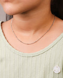 Gargantilha Infantil Grumet Bolinhas 2 mm Ródio Branco - 32 cm