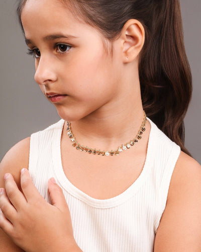 Colar Infantil Smile 5 mm Banhado a Ouro 18K - 31 cm