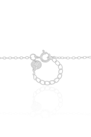 Gargantilha Infantil Corações Pérolas Ródio Branco - 35 cm