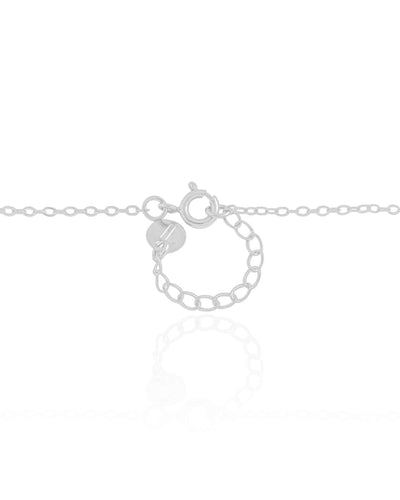 Colar Infantil Corações Pérolas Ródio Branco - 35 cm