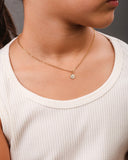 Gargantilha Infantil Elos Flor 6 mm Banhado a Ouro 18K - 35 cm