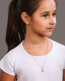 Gargantilha Infantil Ursinho Cravejado Cristal Banhado a Ouro 18K - 45 cm