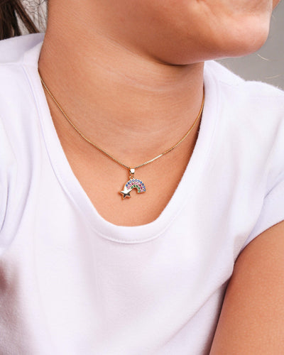 Conjunto Infantil Arco-Íris Banhado a Ouro 18K