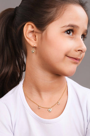 Conjunto Infantil Minnie Banhado a Ouro 18K