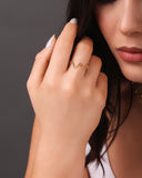 Anel Ajustável Zig Zag Tamanho G Banhado a Ouro 18K