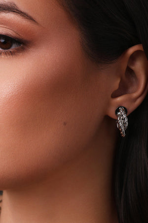 Brinco Argola Torcida Entrelaçada 2.3 cm Ródio Branco