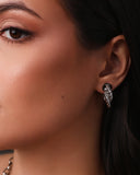 Brinco Argola Torcida Entrelaçada 2.3 cm Ródio Branco