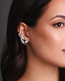 Ear Cuff Orgânico Liso 3.9 cm Ródio Branco