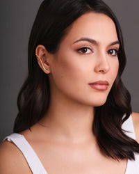 Ear Cuff Orgânico Liso 4.6 cm Banhado a Ouro 18K