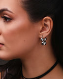 Brinco Argola Fecho Italiano Bolas Lisas 2.5 cm Ródio Branco