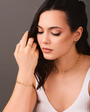 Bracelete Fio Zig Zag 2 mm Banhado a Ouro 18K