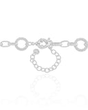 Gargantilha Elos Redondos Detalhados 1.3 cm Ródio Branco - 40 cm