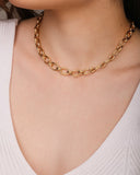 Gargantilha Elos Ovais 9 mm Banhado a Ouro 18K - 40 cm