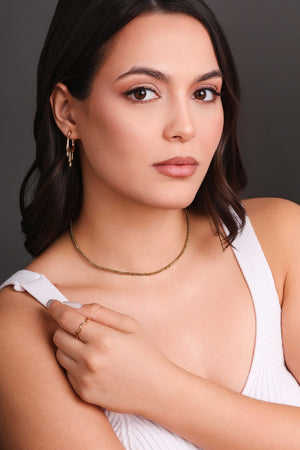 Choker Hematita Dourada 2 mm Banhado a Ouro 18K