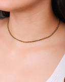 Choker Hematita Dourada 2 mm Banhado a Ouro 18K