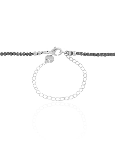 Choker Hematita Grafite 2 mm Ródio Negro - 30 cm