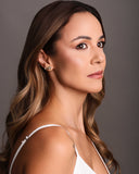 Ear Cuff Flores Lisas e Cravejadas Cristal Banhado a Ouro 18K