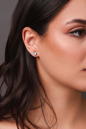 Ear Cuff Franja Pontos de Luz Cristal Ródio Branco