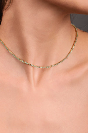 Choker Riviera Turmalina 2 mm Banhado a Ouro 18K