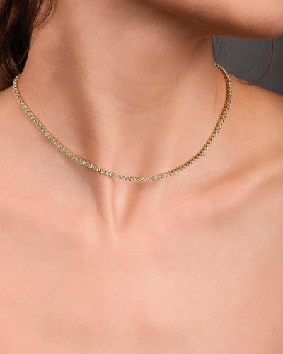Choker Riviera Turmalina 2 mm Banhado a Ouro 18K - 35 cm