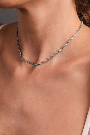 Choker Riviera Turmalina 2 mm Ródio Branco