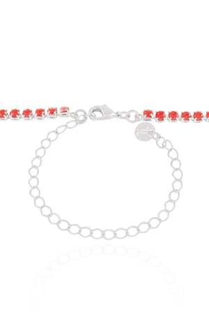 Choker Riviera Fuchsia 3 mm Ródio Branco