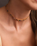 Choker Ovais Coloridos 4 mm Banhado a Ouro 18K