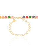 Choker Ovais Coloridos 4 mm Banhado a Ouro 18K