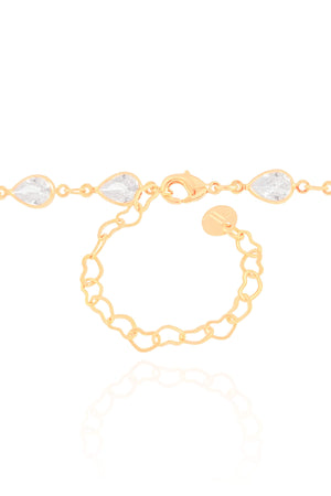 Choker Gotas Cristais 5 mm Banhado a Ouro 18K