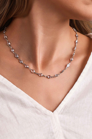 Choker Gotas Cristais 5 mm Ródio Branco