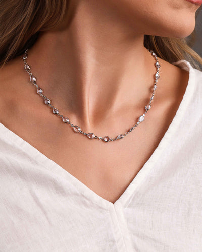 Choker Gotas Cristal 5 mm Ródio Branco - 35 cm