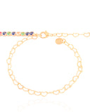 Gargantilha Riviera Colorida 3 mm Banhado a Ouro 18K - 45 cm