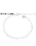 Gargantilha Riviera Colorida 3 mm Ródio Branco - 45 cm