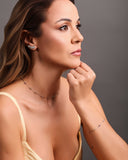 Pulseira Elos Cristais Coloridos Ródio Branco