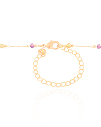 Choker Elos Cristais Coloridos 3 mm Banhado a Ouro 18K