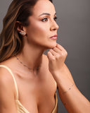 Choker Elos Cristais Coloridos 3 mm Ródio Branco