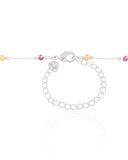 Choker Elos Cristais Coloridos 3 mm Ródio Branco